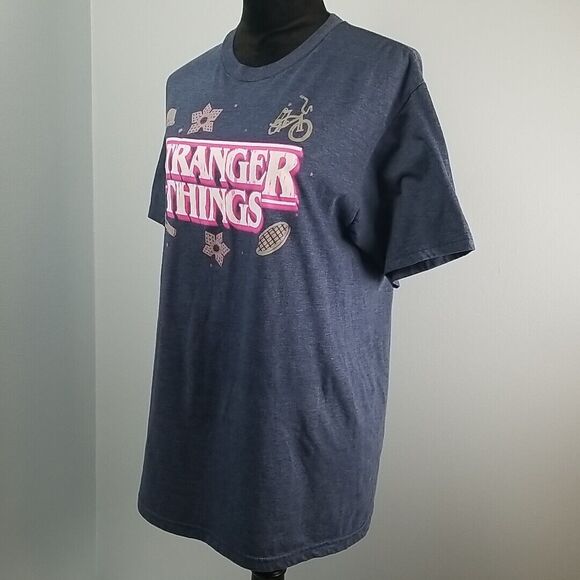 Netflix Stranger Things Short Sleeve Graphic Tee Mens Medium Navy Blue Heather - Picture 4 of 8